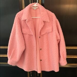 DAVI & DANI Pink Teddy Jacket